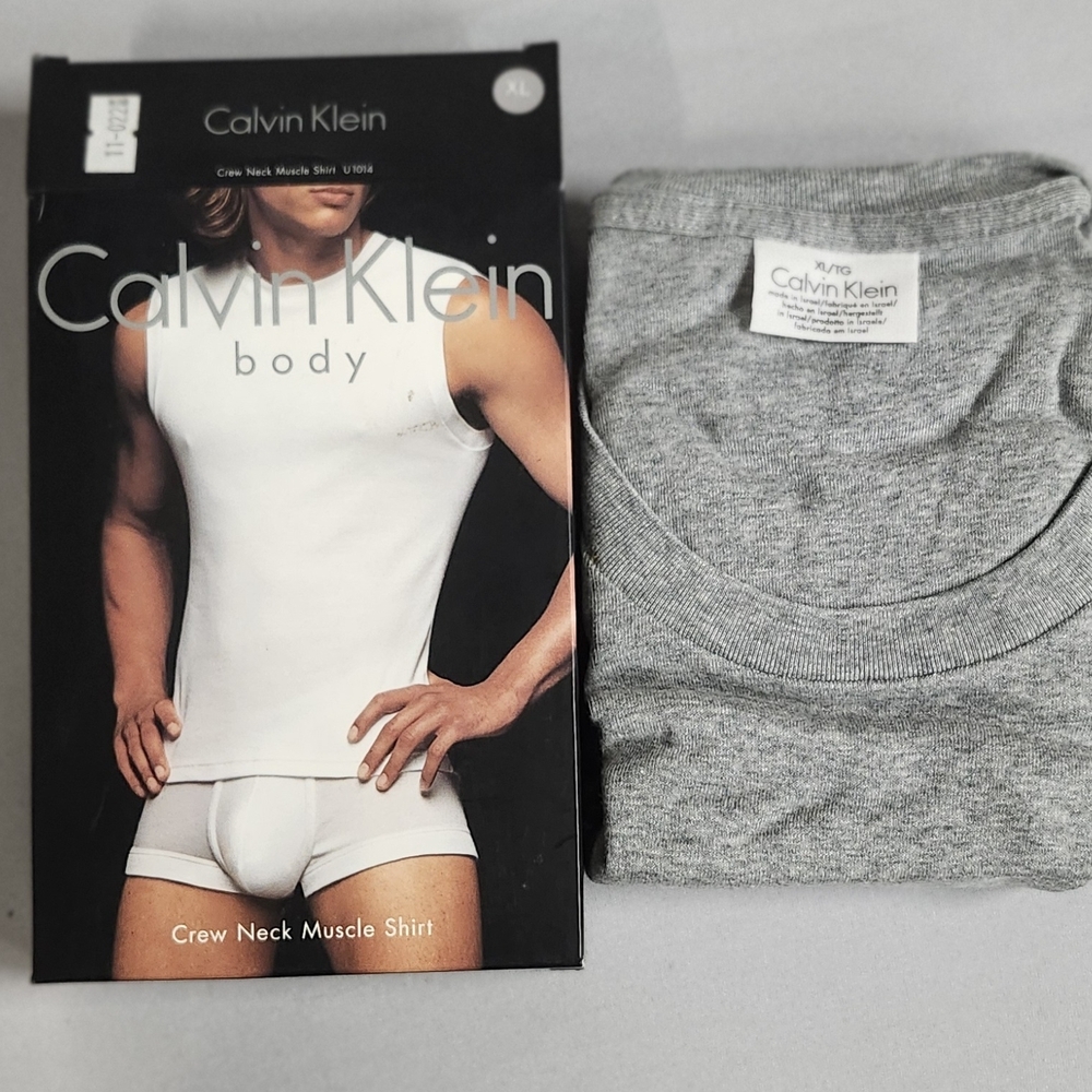 Calvin Klein Body Crew Neck Muscle Shirt Grey Vintage 2001
